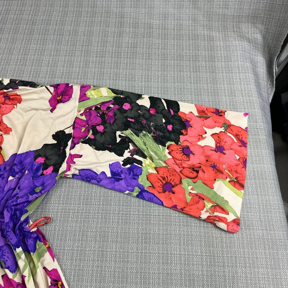 Cacique Robe Women 22 / 24 Floral Comfort Short Kimono Boho Light Jacket Vibrant